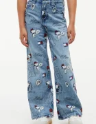 Tommy Hilfiger blugi wide leg pentru copii x Peanuts