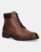 Tommy Hilfiger bocanci de piele CLEATED HILFIGER W LTH BOOT