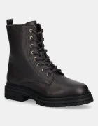 Tommy Hilfiger bocanci de piele TH PLAQUE PEBBLE LACE BOOT