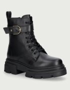 Tommy Hilfiger bocanci pentru femei din piele LEATHER TH BUCKLED LACE-UP BOOT