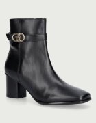 Tommy Hilfiger botine pentru femei din piele TH STRAP LEATHER BLOCK HEEL BOOT