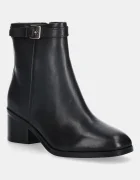 Tommy Hilfiger cizme de piele TH BUCKLE RIDING MID HEEL BOOTIE