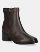 Tommy Hilfiger cizme de piele TH BUCKLE RIDING MID HEEL BOOTIE