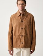 Tommy Hilfiger geacă tip cămașă pentru bărbați din piele întoarsă