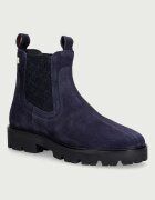 Tommy Hilfiger ghete scurte pentru femei din piele întoarsă TH MONOGRAM SUEDE CHELSEA BOOT
