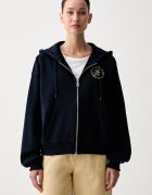 Tommy Hilfiger hanorac cu fermoar și glugă pentru femei din bumbac