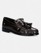 Tommy Hilfiger loafers slip-on pentru femei din piele TH LOAFER TASSEL ABRASIVATO