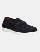 Tommy Hilfiger mocasini pentru bărbați din piele întoarsă LIGHT SUEDE FLAG HARDWARE LOAFER