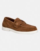 Tommy Hilfiger mocasini pentru bărbați din piele întoarsă LIGHT SUEDE FLAG HARDWARE LOAFER