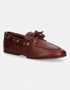 Tommy Hilfiger mocasini pentru femei din piele TH SLEEK LEATHER BOAT SHOE