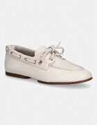Tommy Hilfiger mocasini pentru femei din piele TH SLEEK LEATHER BOAT SHOE