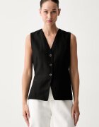Tommy Hilfiger vestă cu un singur rând de nasturi pentru femei cu amestec de in