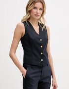 Tommy Hilfiger vestă cu un singur rând de nasturi pentru femei cu amestec de lână