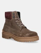 Tommy Jeans cizme înalte din piele TJM LACE UP BOOT SUEDE