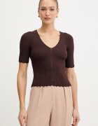 TWINSET bluză cu volane pentru femei cu vâscoză
