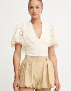 TWINSET bluză cu volane pentru femei din dantelă