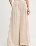 TWINSET pantaloni wide leg pentru femei cu amestec de in