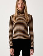 TWINSET pulover cu guler înalt pentru femei cu vâscoză
