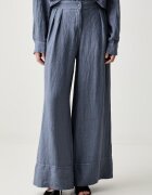 ViCOLO pantaloni palazzo pentru femei din in