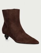 Weekend Max Mara botine cu toc jos pentru femei din piele întoarsă