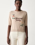 Weekend Max Mara pulover cu mânecă scurtă pentru femei cu bumbac WKDFIACRE