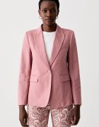 Weekend Max Mara sacou cu un singur rând de nasturi pentru femei cu amestec de in ORCHE