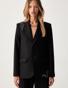 Zadig&Voltaire sacou cu un singur rând de nasturi pentru femei cu vâscoză VANILLE