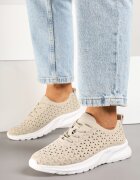 888 Adidași Bej cu Carâmb Perforat Polmio