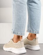 888 Adidași Bej cu Carâmb Perforat Polmio