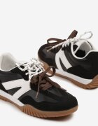 888 Adidași Clasici Negru și Alb cu Șireturi Suplimentare Nilarisea
