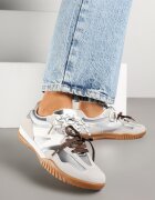 888 Sneakers și Teniși Clasici Argintii cu Șireturi Suplimentare Nilarisea
