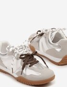 888 Sneakers și Teniși Clasici Argintii cu Șireturi Suplimentare Nilarisea