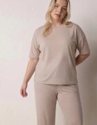 ab. ambitonfly Compleu Bej Din Bumbac Oversize Tricou și Pantaloni Azilane