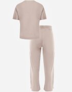 ab. ambitonfly Compleu Bej Din Bumbac Oversize Tricou și Pantaloni Azilane