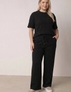 ab. ambitonfly Compleu Negru de Bumbac Croială Oversize Tricou și Pantaloni Azilane