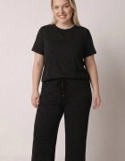 ab. ambitonfly Compleu Negru de Bumbac Croială Oversize Tricou și Pantaloni Azilane