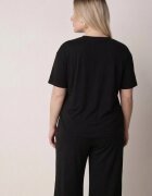 ab. ambitonfly Compleu Negru de Bumbac Croială Oversize Tricou și Pantaloni Azilane