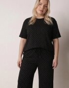 ab. ambitonfly Compleu Negru de Bumbac Croială Oversize Tricou și Pantaloni Azilane