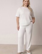 ab. ambitonfly Set Alb din bumbac Stil Oversize Tricou și Pantaloni Azilane