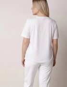 ab. ambitonfly Set Alb din bumbac Stil Oversize Tricou și Pantaloni Azilane