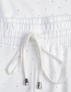 ab. ambitonfly Set Alb din bumbac Stil Oversize Tricou și Pantaloni Azilane