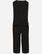 ab. ambitonfly Set Negru Tricou fără Mâneci cu nasturi și Pantaloni Lejeri 3/4 Ravialle
