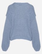 acajo Cardigan Albastru cu Model Floral închis cu Agrafa Decorativă Patinită
