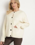 acajo Cardigan Bej deschis Clasic din lână cu nasturi Xesaltia