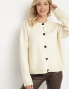acajo Cardigan Bej deschis Clasic din lână cu nasturi Xesaltia