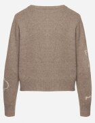 acajo Cardigan Bej deschizibil din lână decorat cu broderii Nelzara