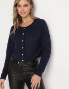acajo Cardigan Bleumarin Clasic cu Lână Cu Nasturi Inadira