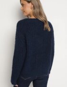 acajo Cardigan bleumarin cu nasturi cu adaos de lână finisat cu bandă elastică Ciandria