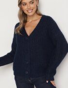 acajo Cardigan bleumarin cu nasturi cu adaos de lână finisat cu bandă elastică Ciandria