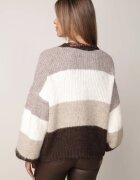 acajo Cardigan cu lână vâscoză și bumbac decorat cu eșarfă la decolteu Brettore Bej